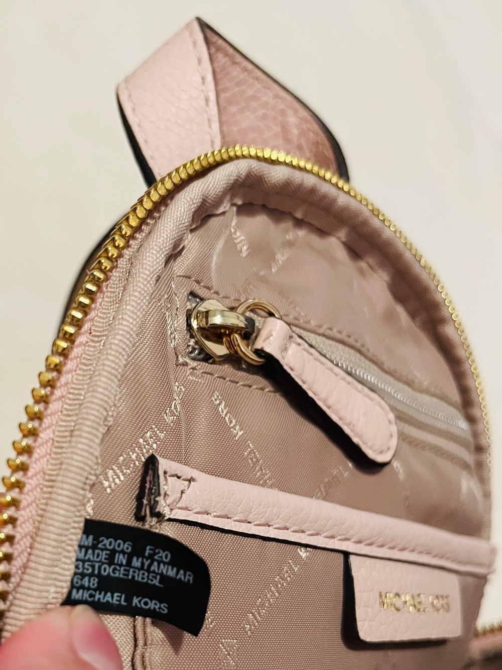 Michael Kors Blush Pebbled Leather Mini Backpack with Gold Hardware - Picture 6 of 9